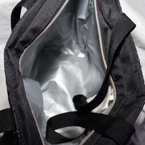 Thermos Black Quilted Insulated Lunch Tote Bag Rose Gold Accents Zipper Pocket